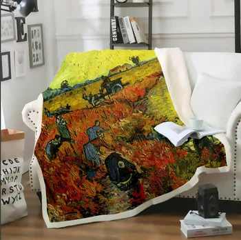 SONSPEE 3D Tiskanja Vincent van Gogh Nebo Noč Star Odejo Kavč Posteljo Stol Ostali Runo Posteljnina Doma Notranjo Opremo Doma Odraslih A1272