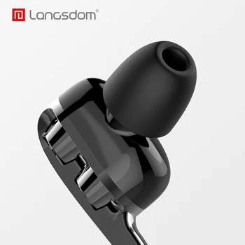Langsdom LD4 Binaural z Magnetno Stikalo za Brezžični Športne Slušalke Bluetooth Udobno Nositi Inteligentni Telefonski Klic HD