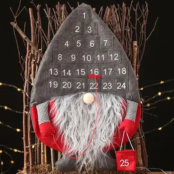 Božični Adventni Odštevanje Koledar Švedski Gnome Santa Božič Dom Visi Drevo Obesek Dekoracijo
