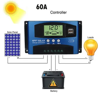 40/50/60/100A MPPT Solarni Panel Regulator Krmilnik za Polnjenje 12V/24V Samodejno Sledenje Izostritve dec10