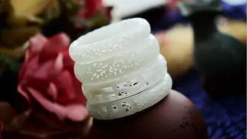 Shixian Belega jade vklesan votlih zapestnica ženski naravni Xinjiang hetian Belega Jade jade zapestnico z certifikat