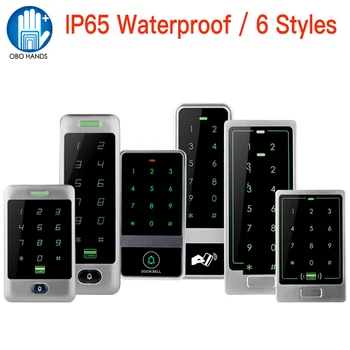 IP65 Vodotesen RFID Samostojen Dostop do Nadzorne plošče za 125KHz EM Bralec Varnosti Dotaknite Kovinske Tipkovnica 10 ključnih fobs podatkov kopijo WG26/34