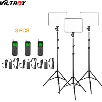 Viltrox VL-200 Pro Brezžični Daljinski LED Video Studio Lahka Svetilka Slim Bi-Color Zatemniti + NAPAJALNIK+2M Lahka stojalo za Kamero