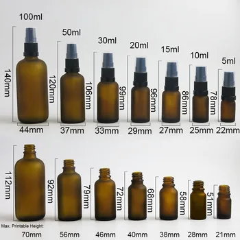 360 x Frost Oranžna Stekla Eterično Olje Losjon Črpalka za Nego Kože Steklenica 100 ML 50 ML 30 ML 20ML 10 ML 5ML Šampon, Krema za Steklenice