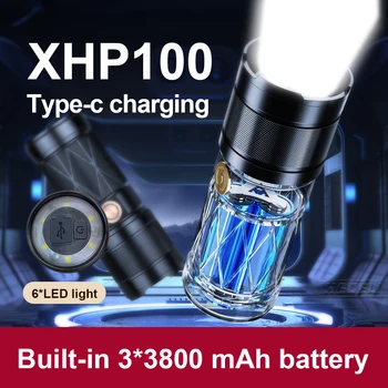 NOVO XHP100 močna led svetilka baterijska svetilka za polnjenje svetilke XHP90 XHP70 ultra svetla shocker ročno svetilko svetilka bliskavico