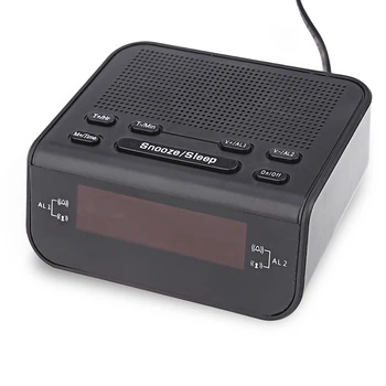 Izvirno Sodobno Oblikovanje Budilka FM Radio Z Dvojno Bujenje Zumer Dremež Sleep Funkcija Kompaktne Digitalne Rdeča LED Prikaz Časa