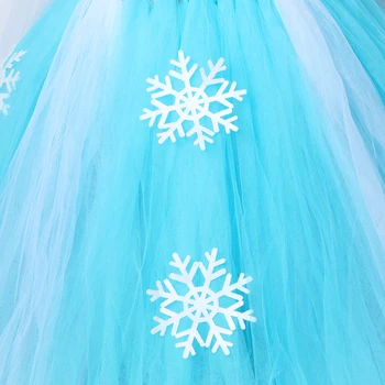 Dekleta Elsa Tutu Obleko Snežinka Til Otroci Princesa Obleko Za Noč Čarovnic Cosplay Snow Queen Elsa Kostum Dekle Božič Stranka Obleko