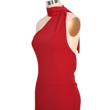 Ena Ramenski igralne obleke Moda Off-Ramo Slim fit brez Rokavov Visoko-Pas Jumpsuit kombinezon ženski velikih velikosti ženski kombinezon