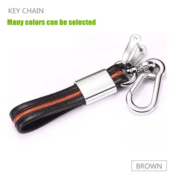 Usnje keychain kovinski obroček za ključe po meri prilagojene darilo avto keychain za BMW, Mercedes Benz Auto Keyring