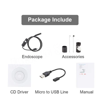 KERUI USB Mini Endoskop Fotoaparat z ukazom C Adapter Prožni Kabel Kača Borescope Pregledovalna Kamera za Pametni telefon Android, PC