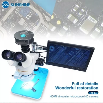 SUNSHINE M-11 4800W HDMI trinocular mikroskopom HD kamera Za Telefon CPU PCB Popravila