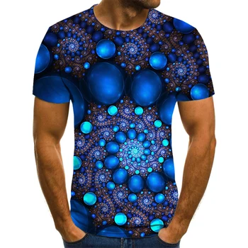 2020 novo 3D tiskanih moška T-shirt, krog vratu vrtoglavica T-shirt tiskanje, zabavno dizzy T-shirt za moške