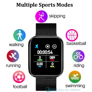 Nove Pametne Gledajo Moški Ženske Smartwatch Fitnes Zapestnica Tracker Srčnega Utripa Več Sport Mode Moški Ženske Smart Band Watch