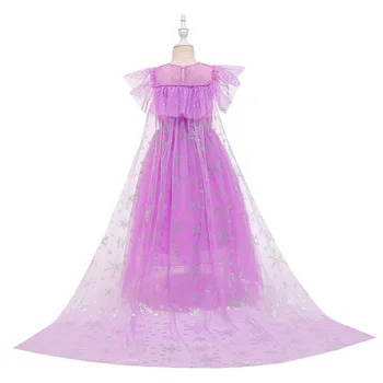 Dekleta Obleke Rapunzel Led Sneg 2 Princesa Plašč Obleke Za Oblačila Dekle Rojstni Dan Obleko Kostume Otroci Beaded Bleščica Obleko