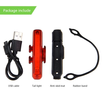 Nepremočljiva Varnost Kolo Luč USB Polnilne Kolo Jahanje Zadnje Luči COB LED Luč Kolo s 650 mAH Vgrajeno Baterijo