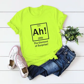 Poletje Moda O-vratu T-Shirt Kratek Rokav Ženske Ustvarjalne Kemijski Element Natisni T-majice Grafični Tees Tshirt Ženske