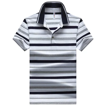 Blagovno znamko oblačil 95% bombaž striped Majica Polo Moški Business Casual Kratek Rokav Dihanje ulične majice polo moški Vrhovi&Tees