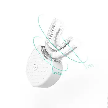 Električna zobna ščetka U Tip V-bela 360 Inteligentni Samodejni Sonic USB Polnilne Ustno Zob Silikonski čopič glavo zobno pasto