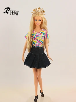 5 Kos / veliko Novih Mix Barve Moda Stranka Doll Obleko Oblačila, Obleke, oblačila Za Barbie Brezplačna dostava