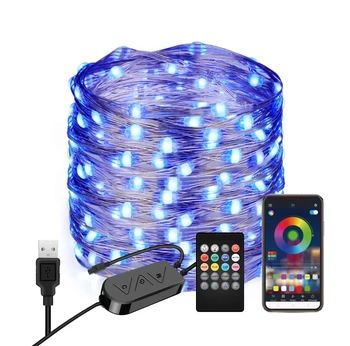 USB Baterija LED Niz Luči Božič Vodotesen RGB RGBW LED Vila Lučka Timer Remote Noč Svetlobe Barva Spreminja, Teras Lučka