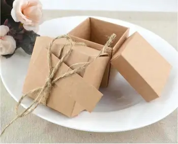 50 kosov darilni kartonski škatli papir za pakiranje kraft embalaža škatle DIY beli poročni bonbone, škatle ročno izdelana mila škatle