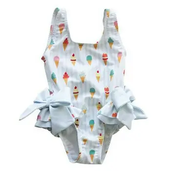 2020 Otroci Baby Dekleta Kopalke Malčka brez Rokavov Bikini Sladoled Bowknot Kopalk Beach kopalke Otroci Plavanje 1-5Y