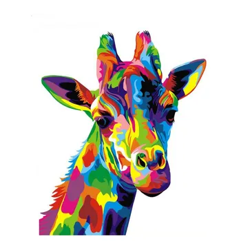 Žirafa sodobno, enostavno risanje diy olje, barvanje z številkami kit živali barve z številkami kompleti za Otroke, odrasle dropshipping