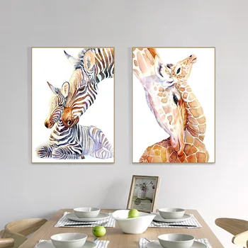 Živali Mati in Otrok Diamond Slikarstvo, Žirafa, Zebra Krog Polni Sveder Risanka Nouveaute DIY Mozaik Vezenje 5D Navzkrižno Šiv