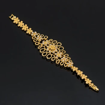 Dubaj ženske zlato barvo, nakit sklopov Afriške poroka poročni okras, darila za Savdska Arabski Ogrlico, Zapestnico, uhane, prstan iz