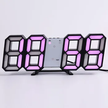 Stenska Ura Watch Ura 3D Led Digitalni Sodoben Design, Dnevna Soba Dekor Tabela Alarm Nočna Svetlobna Namizje