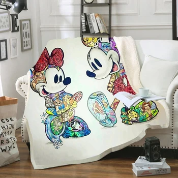 Disney Mickey Miške Minnie Odejo Risanka Sherpa Runo Odeje Vrže na Posteljo/Postelje/Kavču 150x200CM Baby Dekleta, Fantje, Otroci Darilo