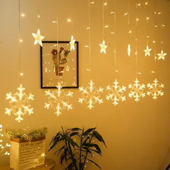 Snežinka niz LED svetlobno zaveso pravljice božič garland svate svetlobe soba, vrt dekoracijo EU / ZDA priključite svetlobni niz