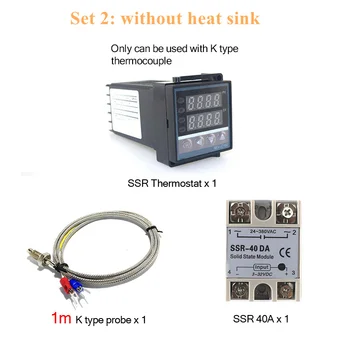 REX-C100 Digitalni PID Temperaturni Regulator REX C100 40DA Rele SSR Izhod Termostat Kit + K Termočlen Sonde / hladilnega telesa