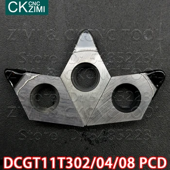 DCGT11T302 PCD DCGT11T304 PCD DCGT11T308 PCD vstavi Diamantno rezilo Zunanje Struženje vstavi Stružnica Orodja DCGT za Baker aluminij