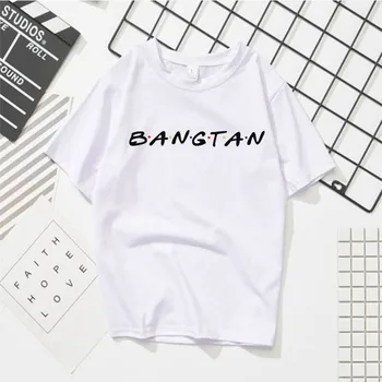 Bangtan Fantje pismo tiskanje znanja kratka sleeved majico krog vratu pulover, T-shirt ženski korejski študent suknjič majico tide wholes