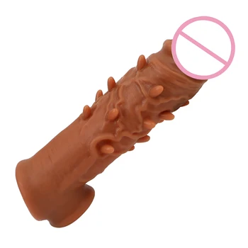 Petelin Ojačevalcev Večji Delci Spike Penis Penis Extender Rokavi Zamudo Izliv Sex Igrače za Male Večkratno uporabo Kondoma