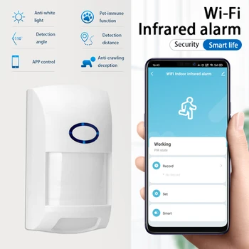 WiFi Home Security Brezžični Alarmni Zvonec Anti-tat PIR Senzor Gibanja Detektor Senzorja Pet-imunski Tuya APP Real-time Control