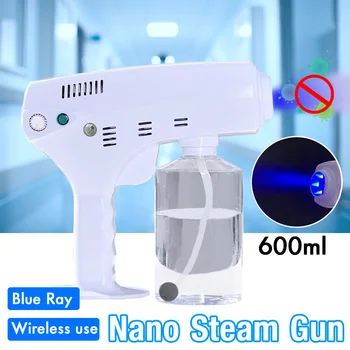 600 ml Gospodinjstvu Prenosni Brezžični Škropilnica Pralni Razkuževanje Modra Svetloba Nano Parno brizgalno Pištolo Razkuževanje Nano Spray Pištolo