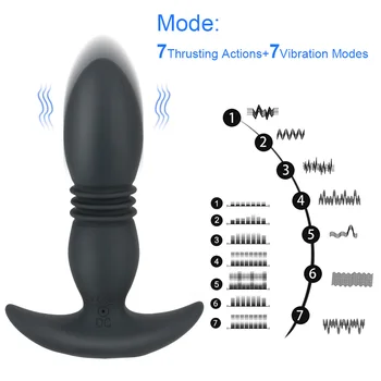 IKOKY Teleskopsko z vibriranjem Prostate Massager Analni Vibrator z Brezžičnim Daljinskim Vibrator Butt Plug Vibrator Spolnih Igrač za Moške