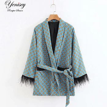Modna jakna ženske svoboden kimono plašč lok kravato sashes žepi tassel okrasite vrhnja oblačila prevelik gospe jeseni