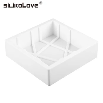 1pc Velike Silikonski Torto Plesni DIY Nepravilnosti Geometrije 3D Pan Silicijevega Jedra Kvadratnih Za Torto Peko Jedra, okrasitev orodja