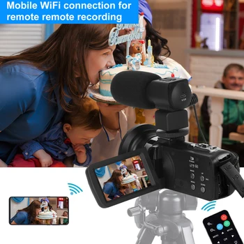 Video Camera 4K Kamere 16X 48MP WiFi Webcam Live Streaming Za Youbute Pa 3,0-Palčni Zaslon na Dotik Nightshot UHD Diktafon Handycam