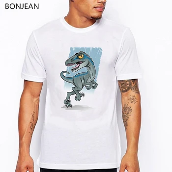 Jurassic Park, Majica s kratkimi rokavi Moški anime Majica Jurassic Svetu Baby Blue Raptor natisnjeni moška t-shirt grafični t srajce mens tshirt camisa