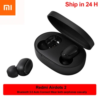 Na Zalogi Xiaomi Redmi AirDots 2 Brezžična tehnologija Bluetooth 5.0 Polnjenje Slušalke za V Uho stereo bas Slušalke Stavko Brezžični Čepkov