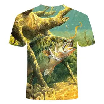 Poletje najnovejše 2020 ribe na Prostem T-shirt človek kul 3D tiskanja ribolov moške kratke vrhovi 0collar casual moški ribolov t-shirt poissons