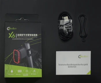 X6 brezvrvični Lasersko Svetlobo Smart Rep Lučka USB Polnilne Kolesarjenje Varnost Warnin Kolo Led Luč Varnost Utripajoča Svetloba
