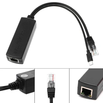 Hitro Sprostitev Lahki Splitter RJ45 POE Ethernet Napajanje Preko 48V na 5V Mikro USB ZA 2,5 KV Prenosni za Raspberry Pi