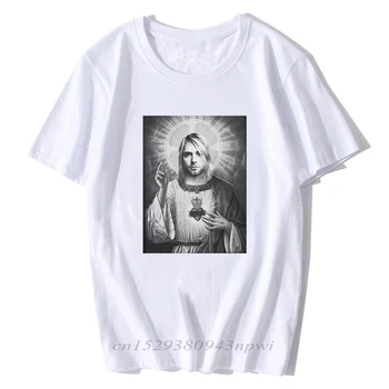NOVO Kurt Cobain Zveličar Unisex Saint T-Shirt Moški Print Tee Black Kratek Rokav Vrhovi Homme Moških Tumblr Camisetas Hombre