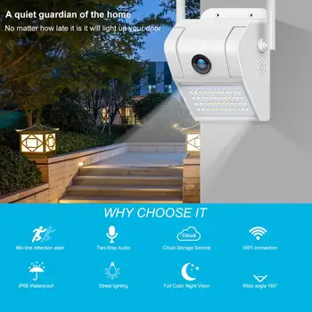 Zunanji Nepremočljiva Brezžična IP Kamera 2 v 1 Dvorišču Stenske Luči In Varnostno nadzorna Kamera Night Vision Zaznavanje Gibanja