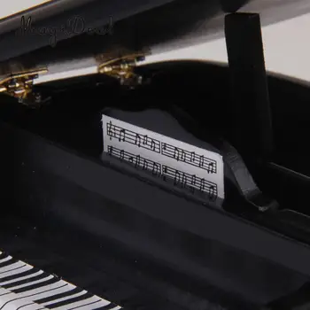 MagiDeal 1/12 Lutke Mini Lesene Klavir Blatu Glasbeni Instrument Model za Punčko Acc Doma Dekor Otrok Igrača Darilo